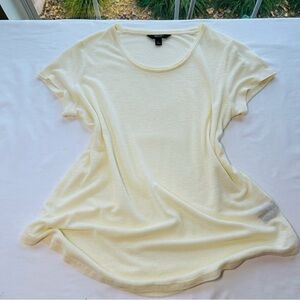 Simply Vera Vera Wang Modern Tee Womens L Haven Yellow Textured Short Sleeve